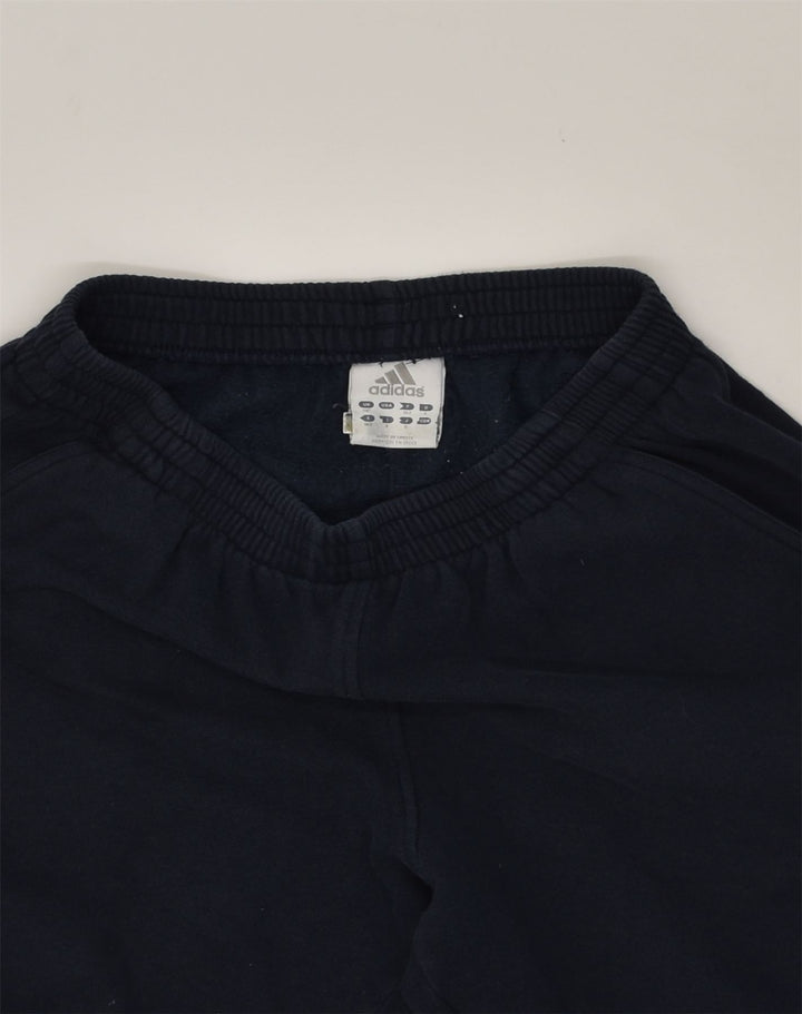 ADIDAS Womens Tracksuit Trousers UK 12 Medium Navy Blue Cotton | Vintage Adidas | Thrift | Second-Hand Adidas | Used Clothing | Messina Hembry 