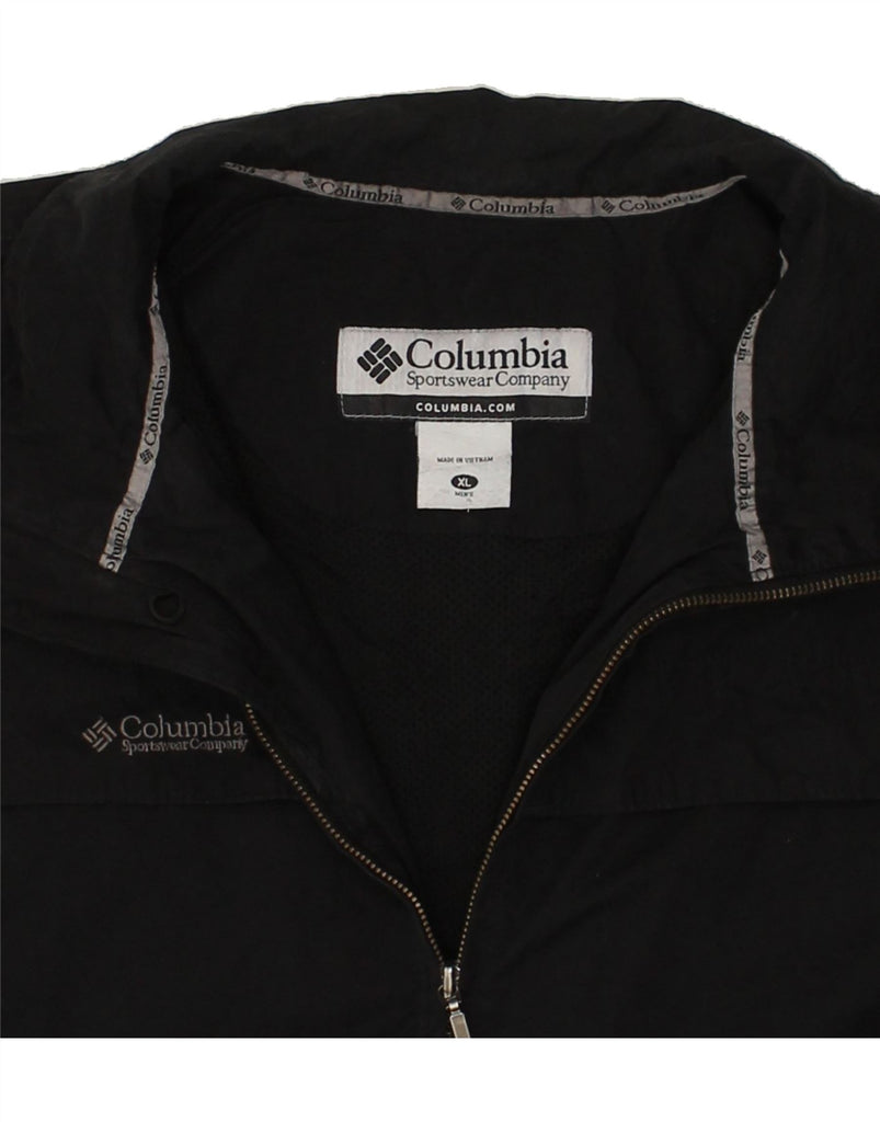 COLUMBIA Mens Tracksuit Top Jacket XL Black Cotton | Vintage Columbia | Thrift | Second-Hand Columbia | Used Clothing | Messina Hembry 