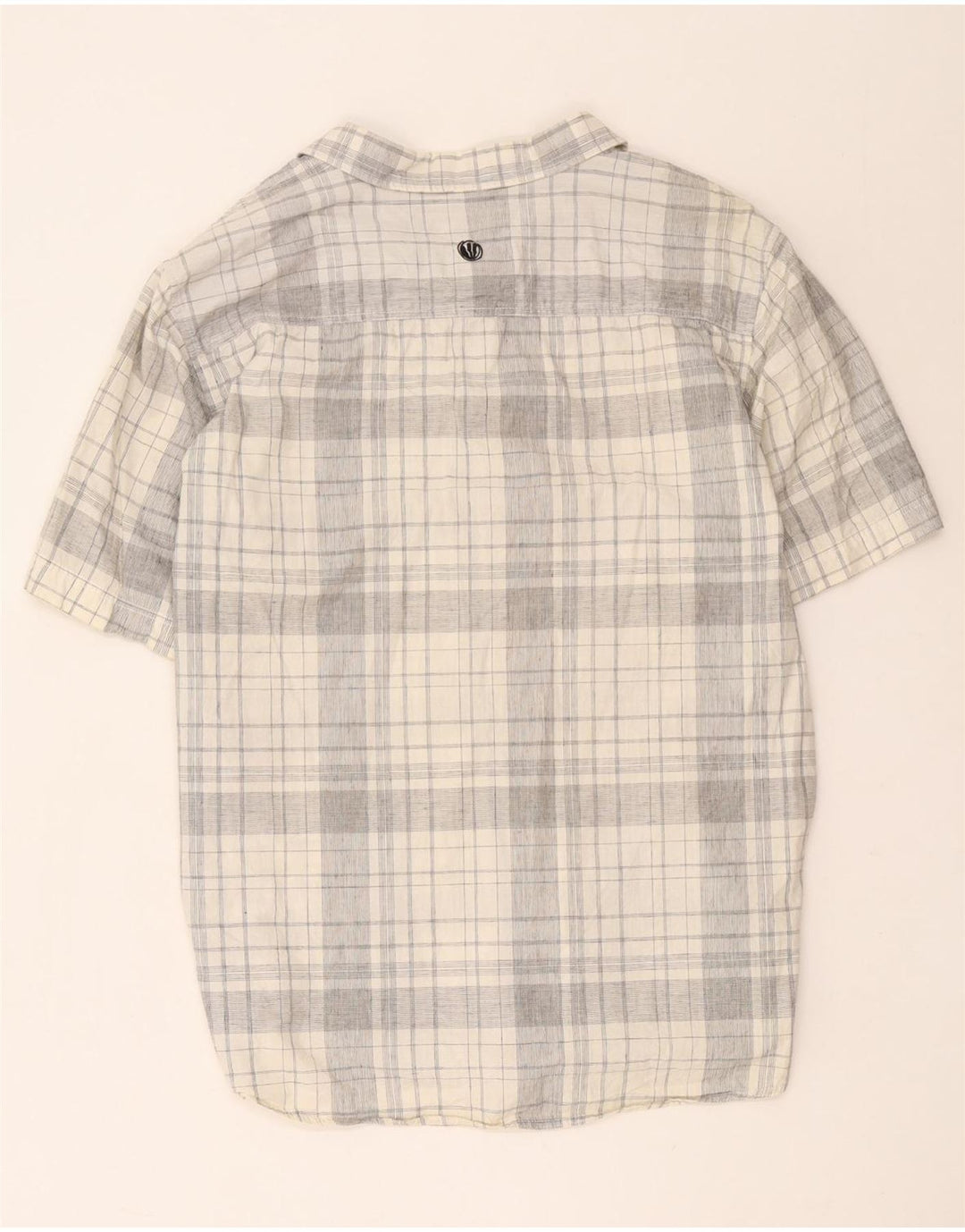 Fat Face Mens Short Sleeve Shirt 2XL Grey Check Cotton