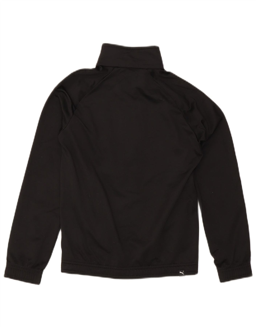PUMA Boys Graphic Tracksuit Top Jacket 11-12 Years Black Colourblock