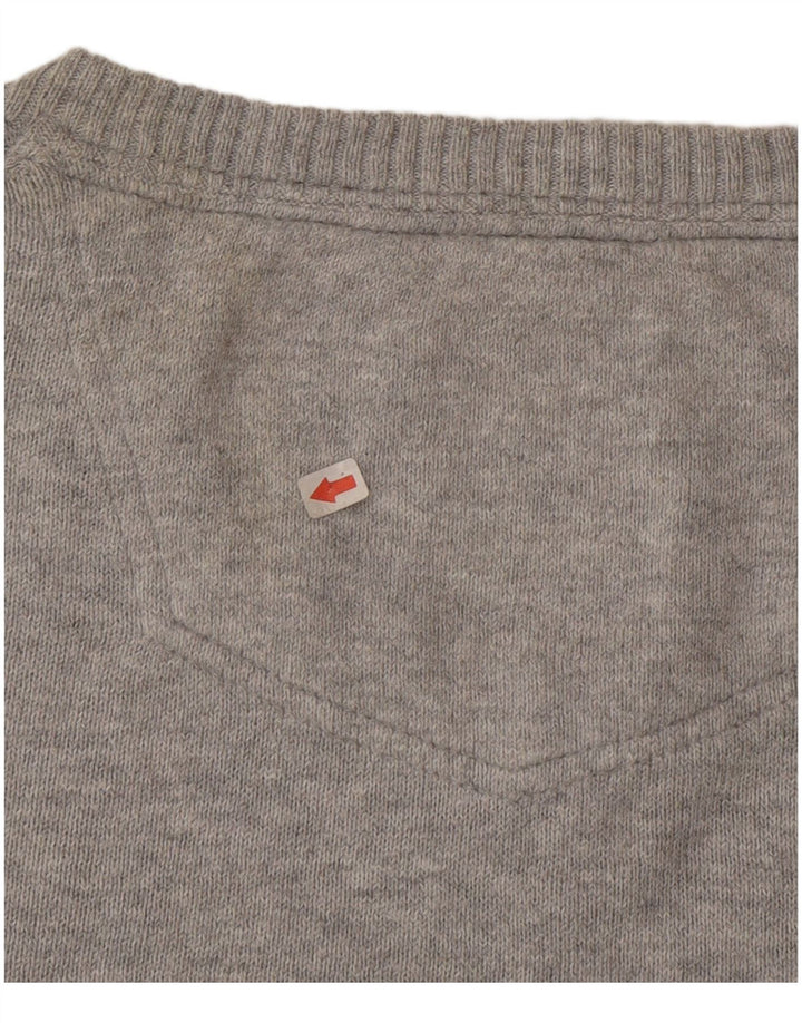 Fat Face Mens V-Neck Jumper Sweater Medium Grey Cotton