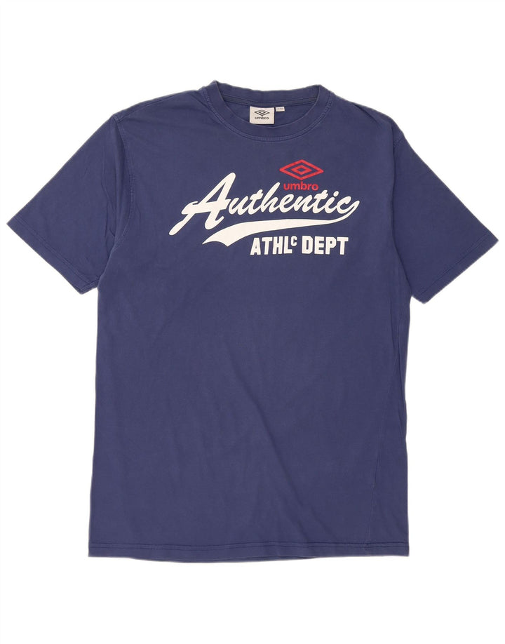 UMBRO Mens Graphic T-Shirt Top Large Navy Blue Cotton