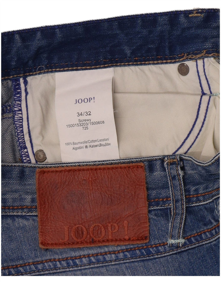 Joop Mens Tapered Jeans W34 L30 Blue Cotton