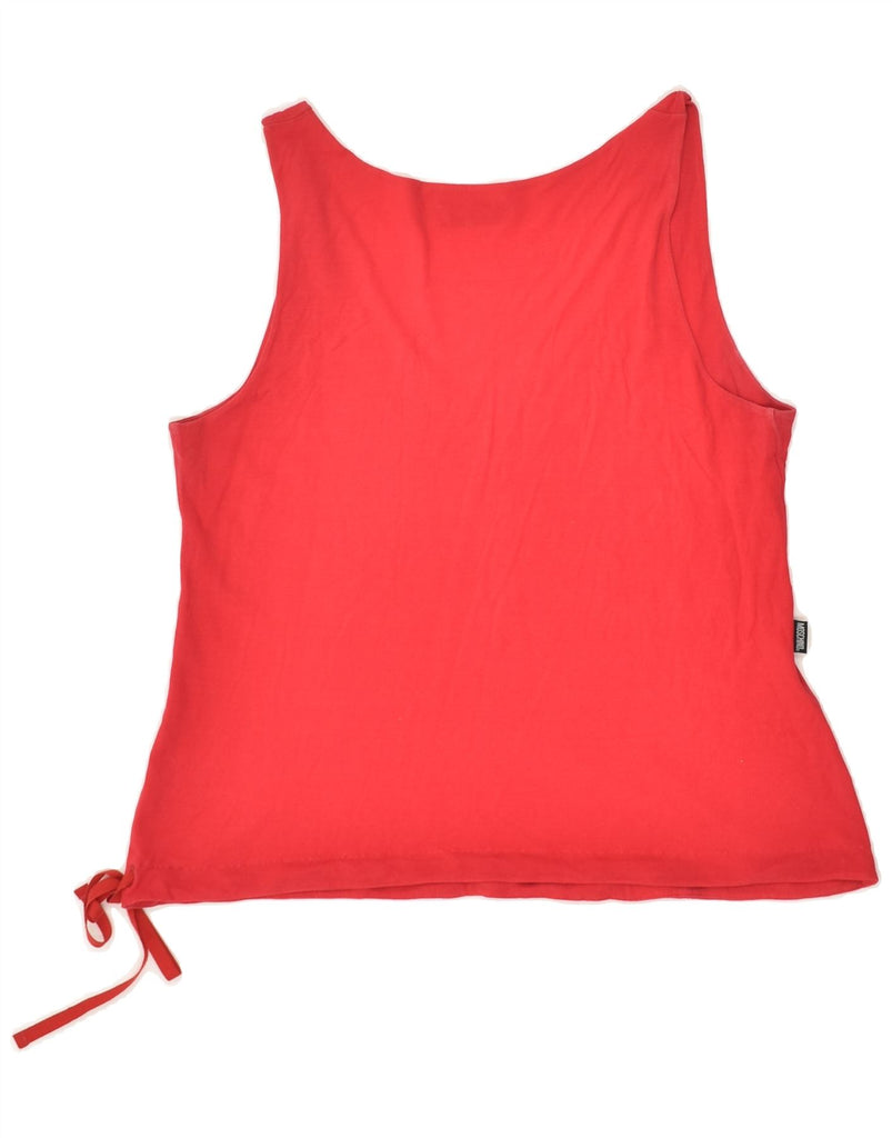 MOSCHINO Womens Sleeveless Blouse Top IT 44 Medium Red Cotton | Vintage Moschino | Thrift | Second-Hand Moschino | Used Clothing | Messina Hembry 