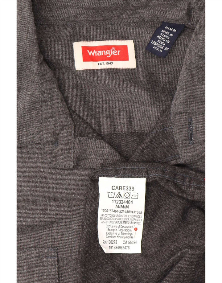 Wrangler Mens Shirt Medium Grey Cotton