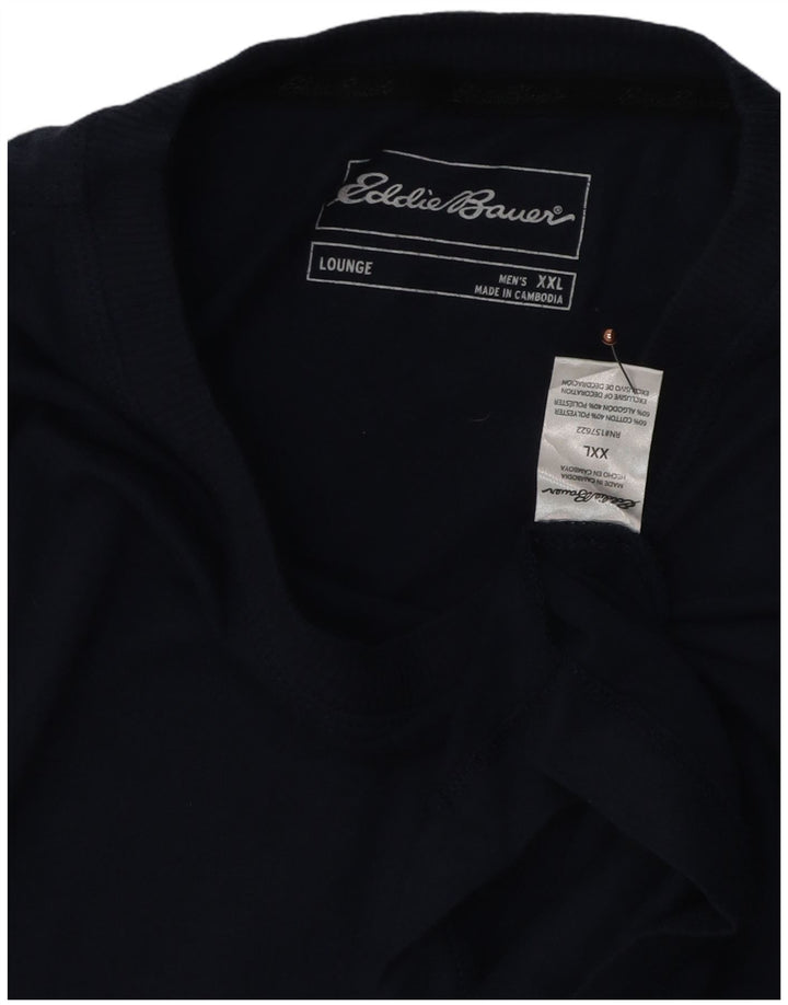 EDDIE BAUER Mens T-Shirt Top 2XL Navy Blue Cotton
