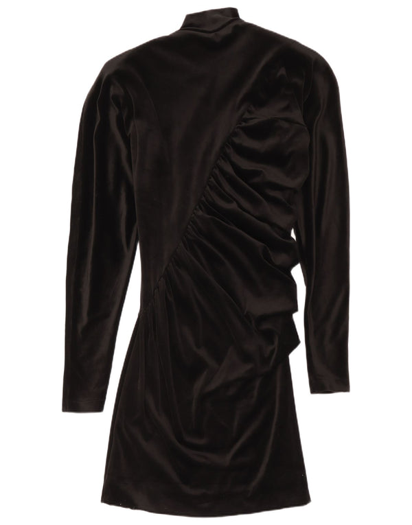 Genny Womens Long Sleeve Velvet Bodycon Dress UK 14 Medium Black Acetate