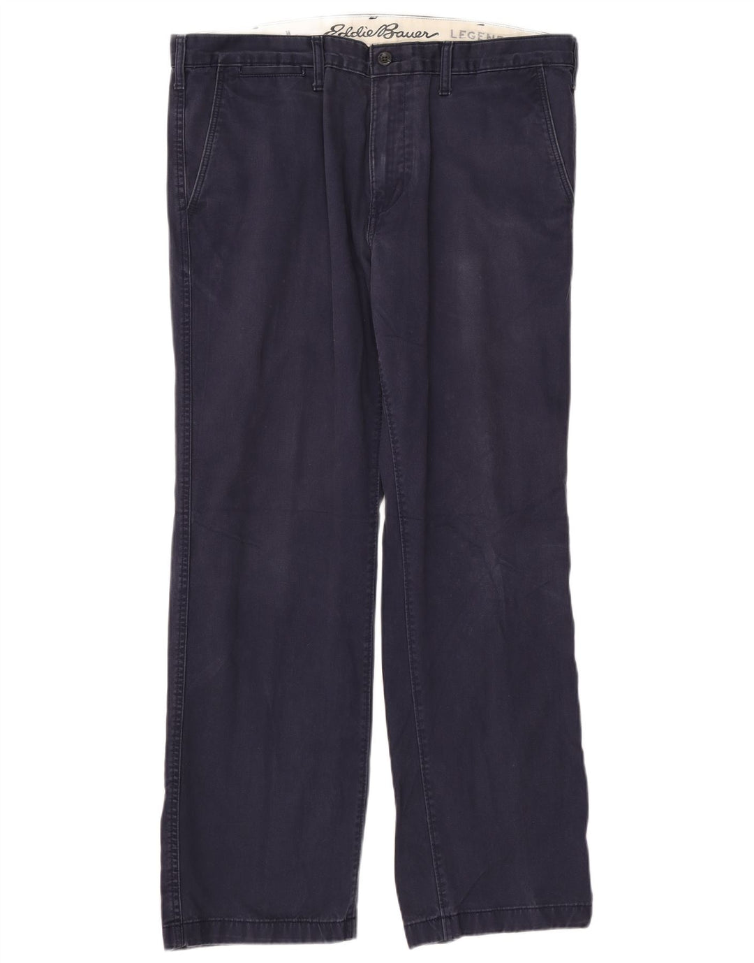 EDDIE BAUER Mens Straight Chino Trousers W38 L32 Navy Blue