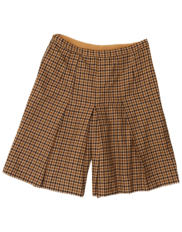 Vintage Womens High Waist Casual Shorts W30 Medium Brown Houndstooth