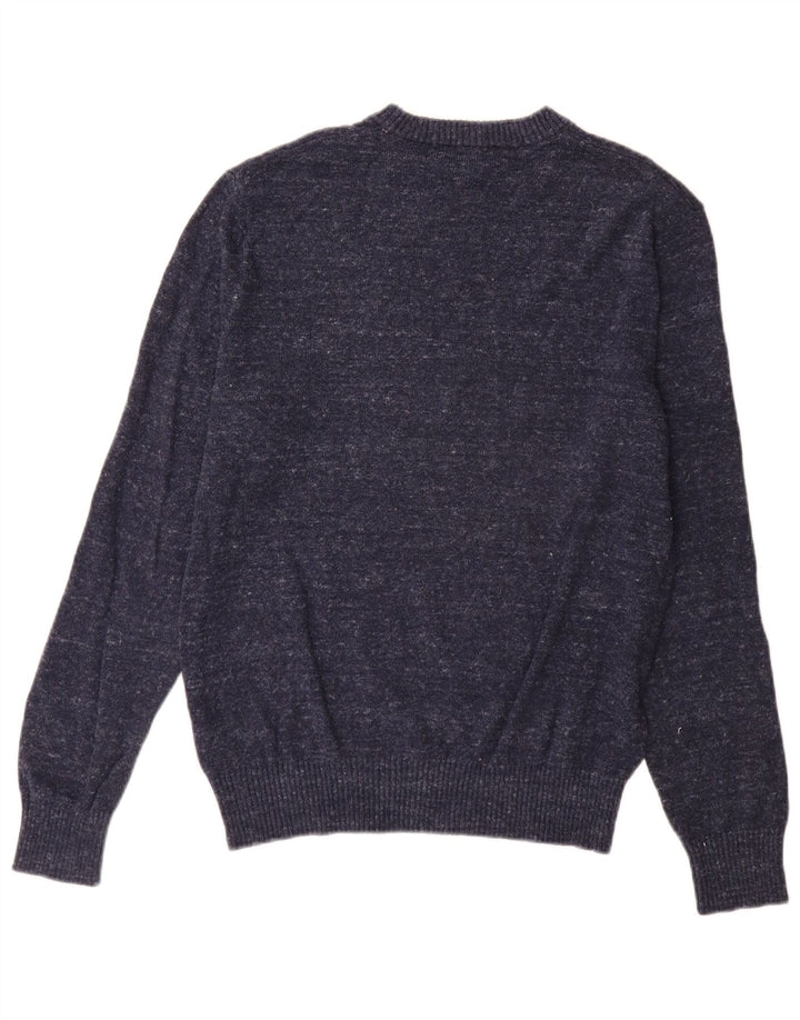 Gap Mens Crew Neck Jumper Sweater Medium Navy Blue Flecked Cotton