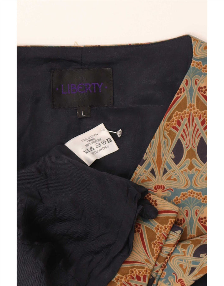 Liberty Mens Waistcoat Large Beige Floral Cotton