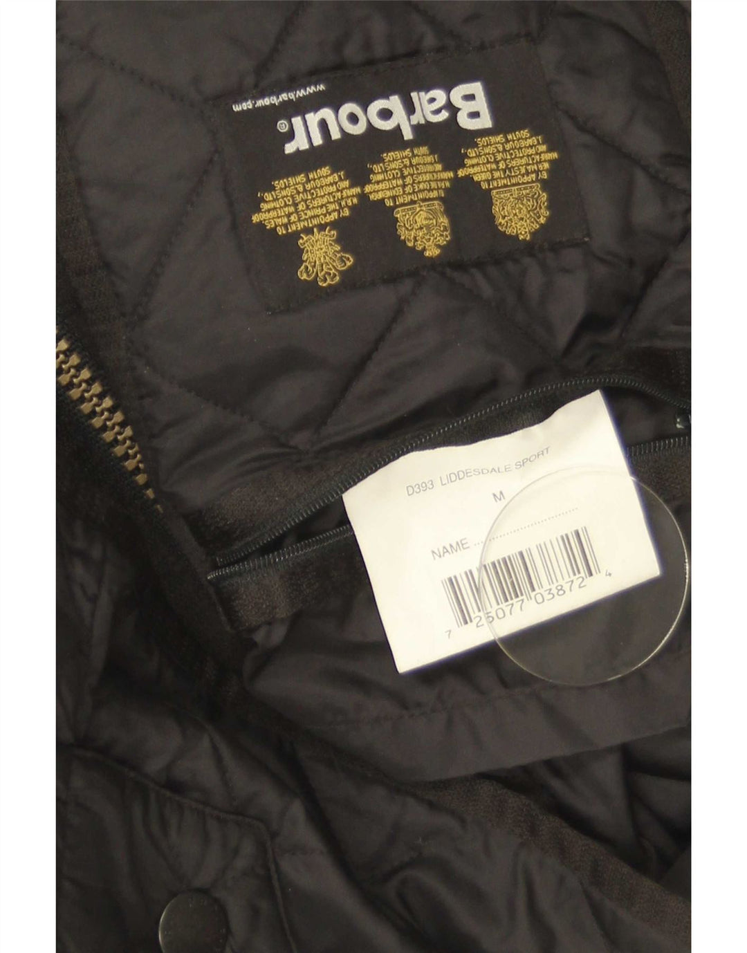 Barbour Mens Quilted Jacket UK 38 Medium Black Polyamide