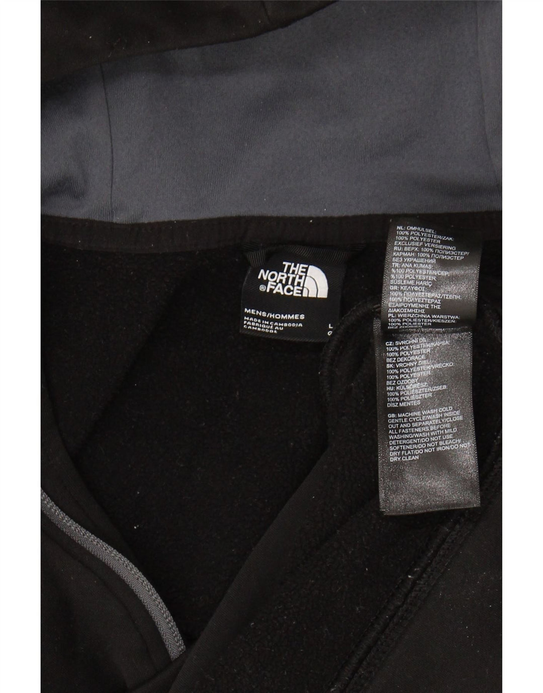 The North Face Mens Zip Neck Hoodie Jumper Large Black Polyester