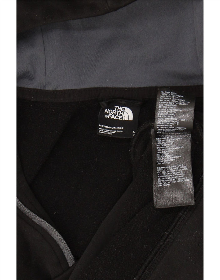 The North Face Mens Zip Neck Hoodie Jumper Large Black Polyester