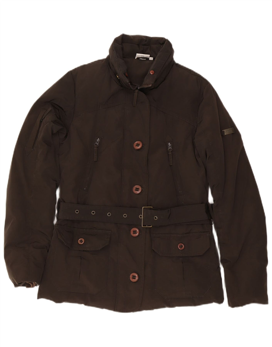 Ellesse Womens Padded Jacket UK 10 Small Brown Polyester