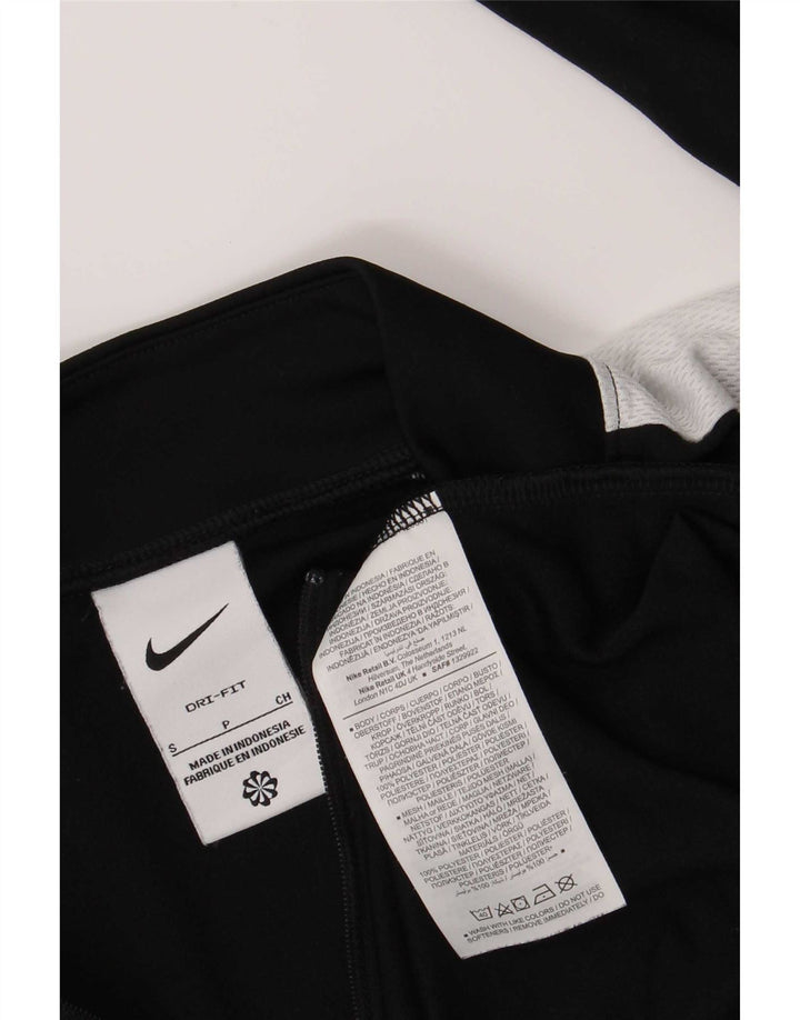 Nike Mens Dri Fit Zip Neck Top Long Sleeve Small Black Colourblock