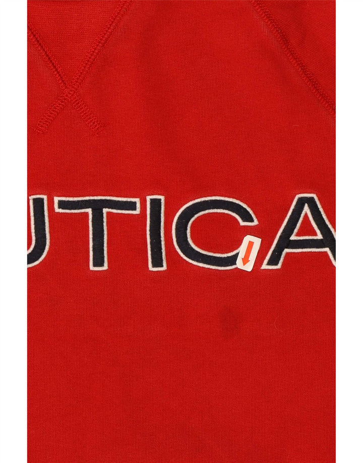 Nautica Mens Graphic Sweatshirt Jumper Medium Red Cotton