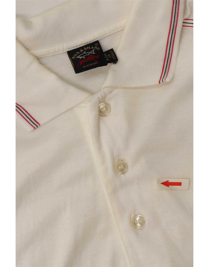 Paul & Shark Mens Polo Shirt Medium White Cotton