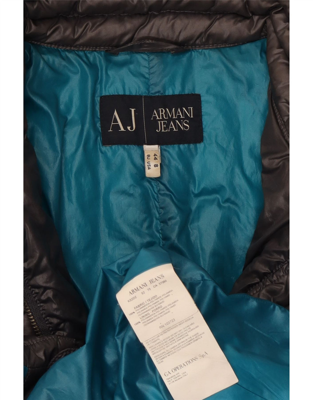 Armani Jeans Womens Padded Coat US 8 Medium Grey Polyamide