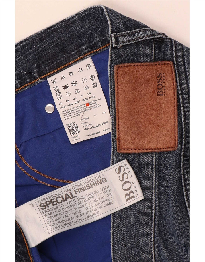 Hugo Boss Mens Straight Jeans W40 L32 Blue Cotton