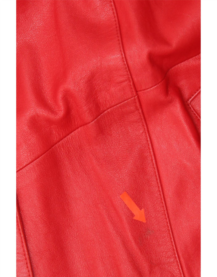 D'Enver Womens Leather Coat UK 18 XL Red Leather