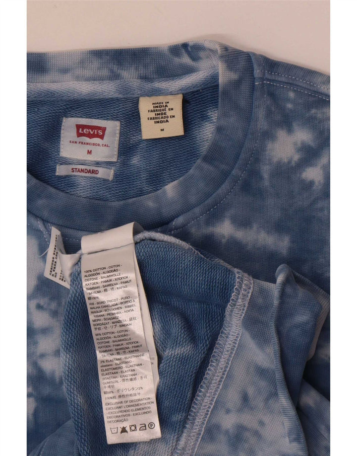 Levi's Mens Standard Fit Sweatshirt Jumper Medium Blue Tie Dye Cotton