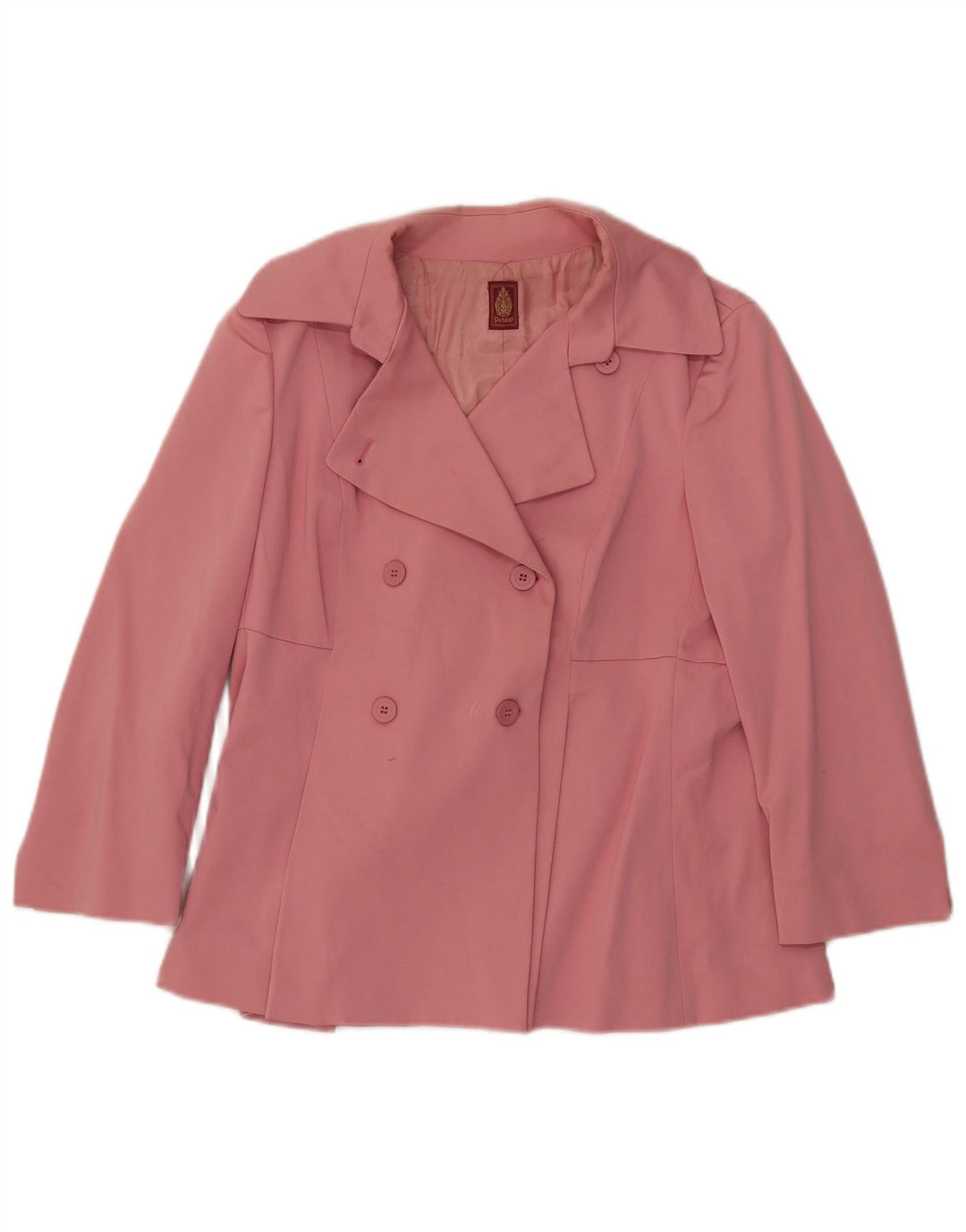 Dondup Womens Double Breasted Blazer Jacket IT 46 Large Pink Cotton