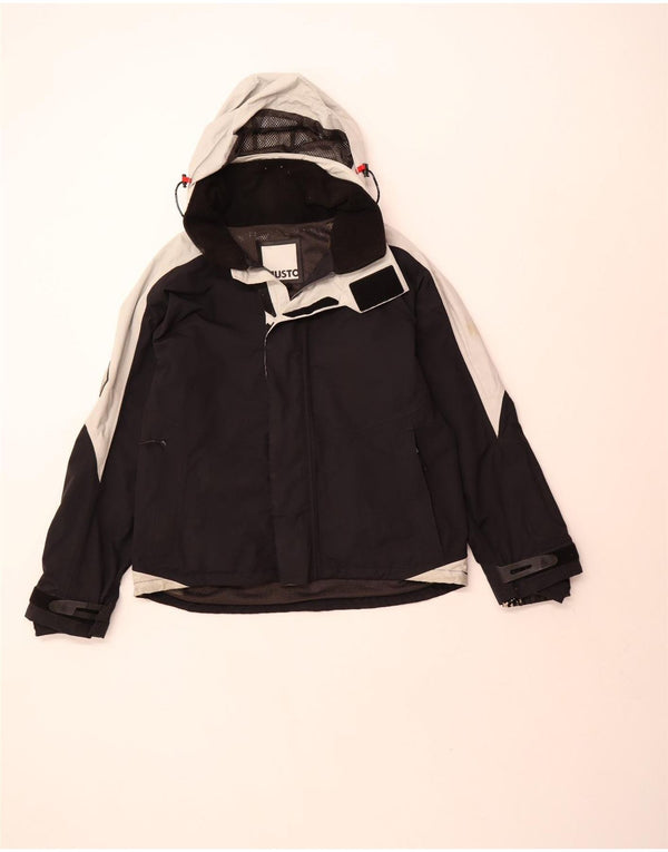 Musto Mens Hooded Rain Jacket UK 40 Large Black Colourblock Polyamide