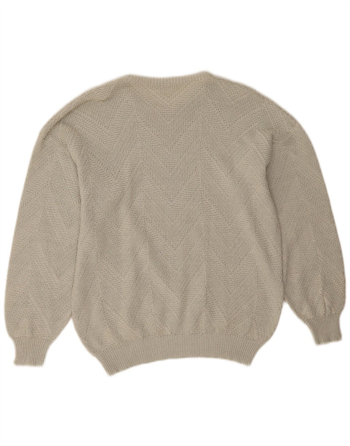 Vintage Mens Crew Neck Jumper Sweater Large Grey
