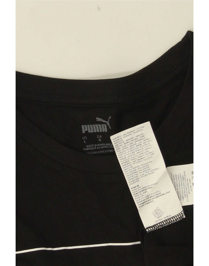 Puma Mens Graphic T-Shirt Top Large Black Cotton