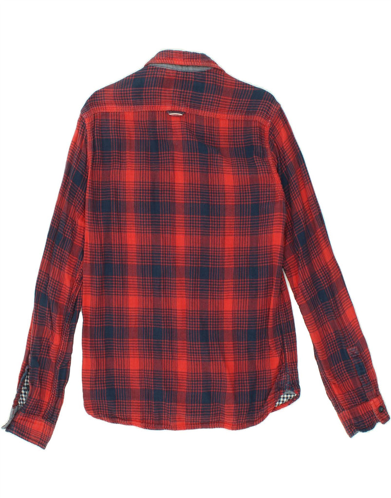 TOMMY HILFIGER Mens Shirt Medium Red Check Cotton | Vintage Tommy Hilfiger | Thrift | Second-Hand Tommy Hilfiger | Used Clothing | Messina Hembry 