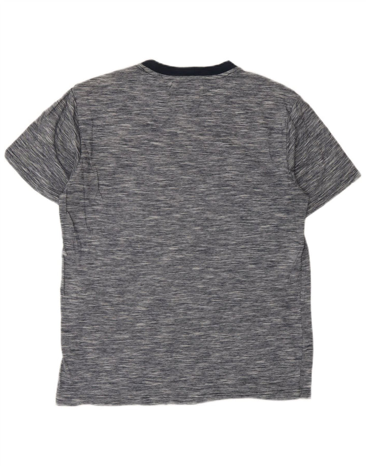 PENGUIN Mens T-Shirt Top Medium Navy Blue Flecked Cotton