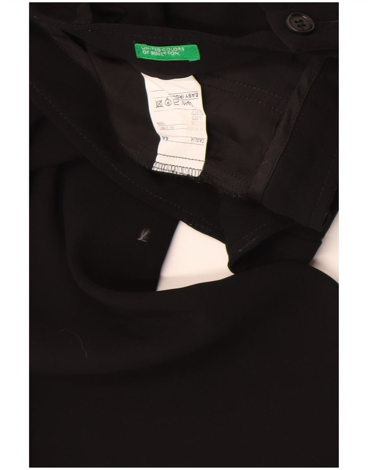 Benetton Womens Bootcut Chino Trousers IT 44 Medium W28 L32 Black Polyester