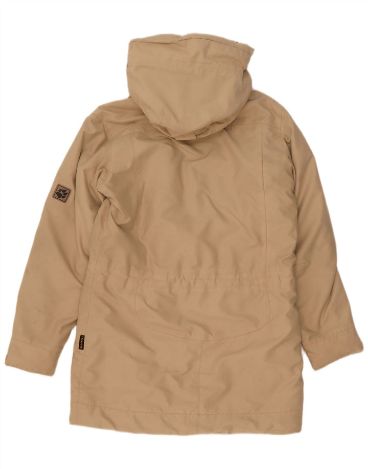 Jack Wolfskin Womens Hooded Parka Jacket UK 14 Medium Beige Polyester