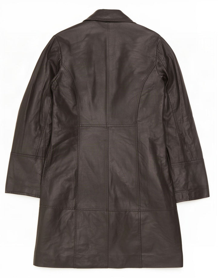 Vintage Womens Leather Coat UK 14 Medium Black