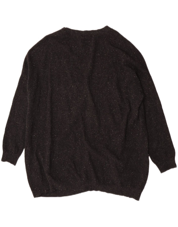 Cos Womens Oversized Cardigan Sweater UK 10 Small Black Flecked Wool