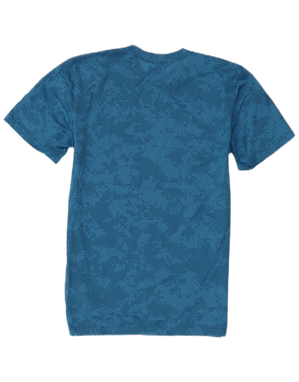 Nike Mens Dri Fit T-Shirt Top Small Blue Camouflage Polyester