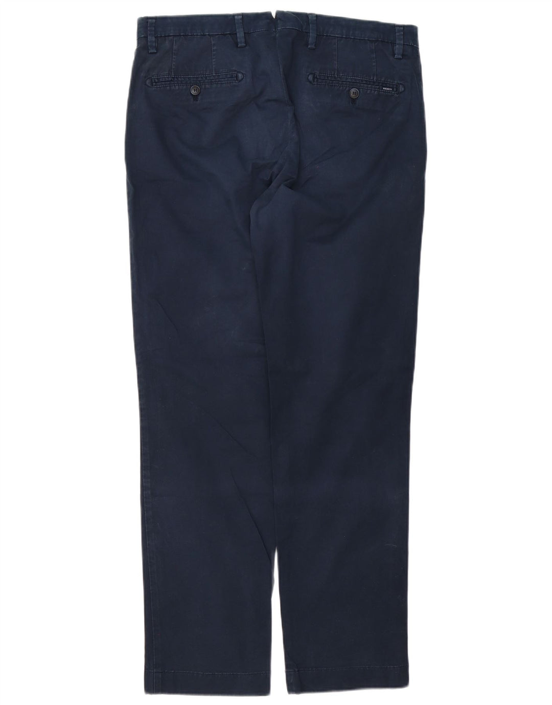 Hackett Mens Straight Chino Trousers W34 L32 Navy Blue Cotton