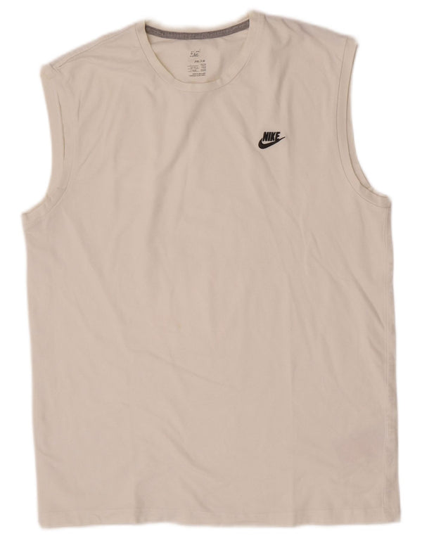 Nike Mens Vest Top UK 42/44 Large White Cotton