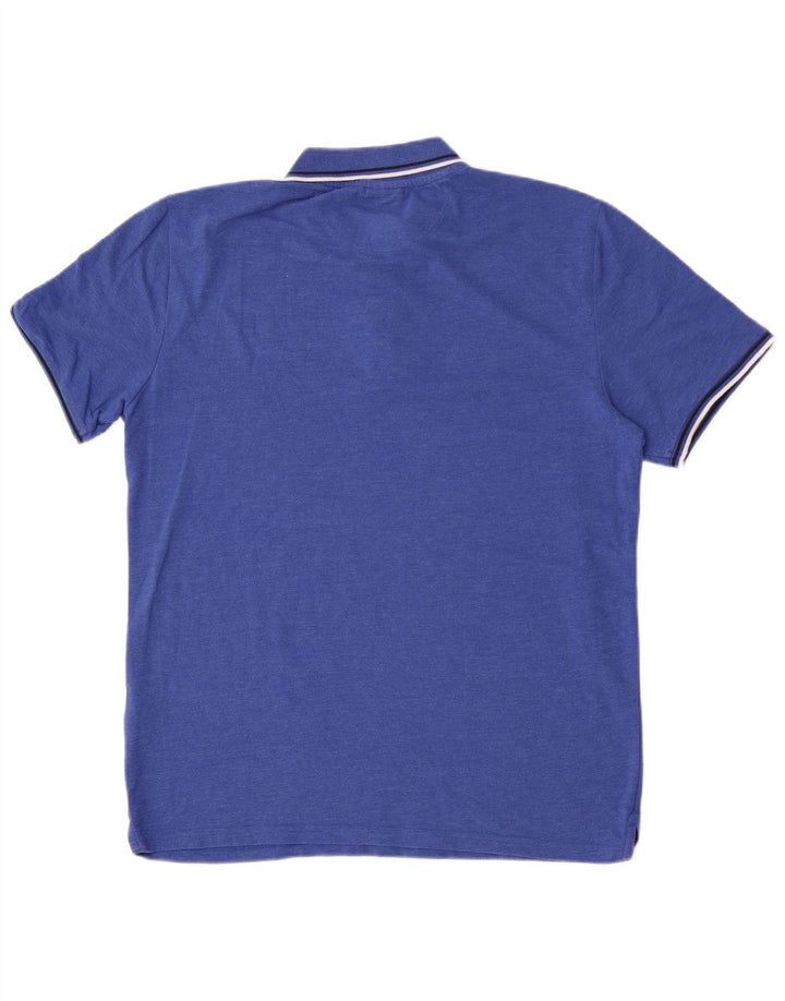 Champion Mens Polo Shirt XL Blue Striped Cotton