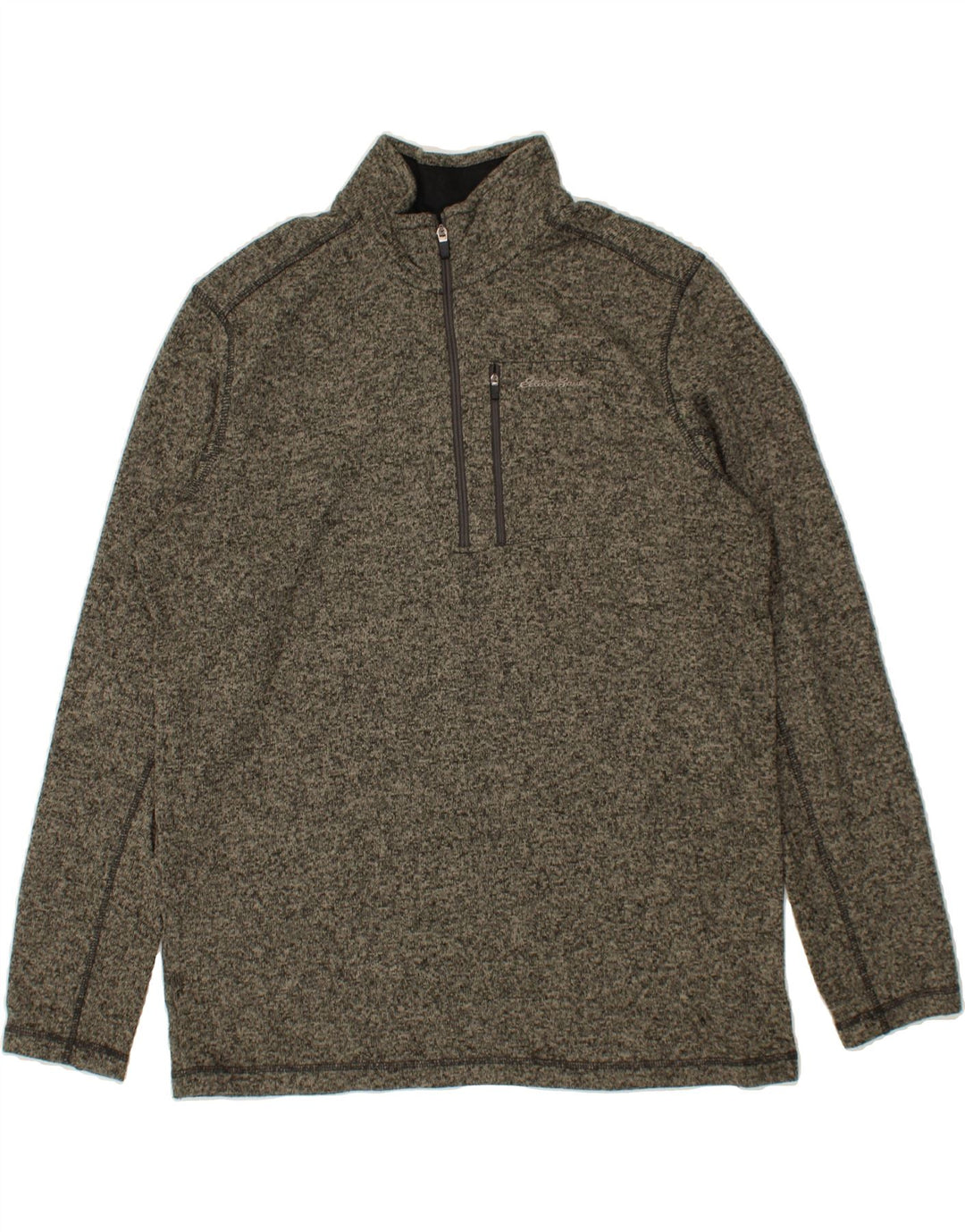 EDDIE BAUER Mens Zip Neck Sweatshirt Jumper XL Grey Polyester Vintage Eddie Bauer and Second-Hand Eddie Bauer from Messina Hembry 