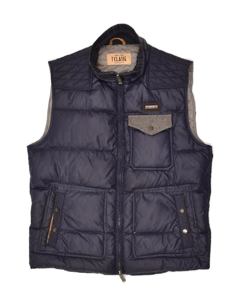 ALVIERO MARTINI Mens Padded Gilet UK 36 Small Navy Blue | Vintage ALVIERO MARTINI | Thrift | Second-Hand ALVIERO MARTINI | Used Clothing | Messina Hembry 