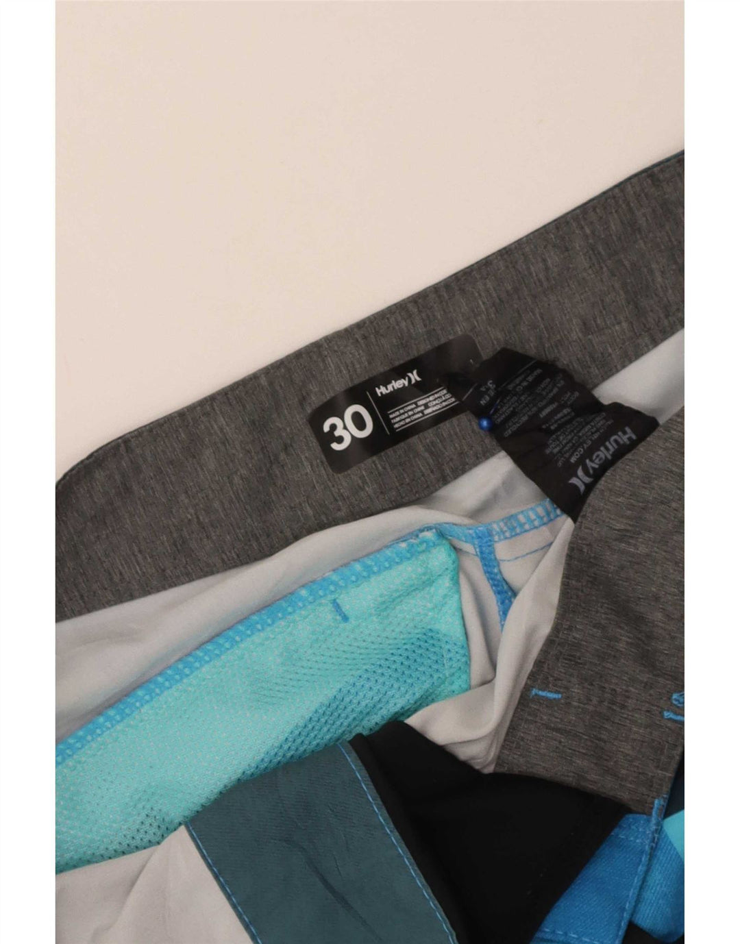 Hurley Mens Graphic Swimming Shorts Medium Blue Colourblock Polyester