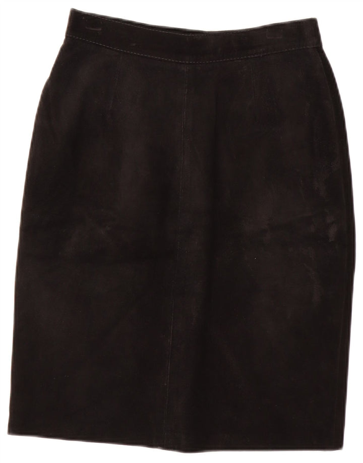 Vintage Womens Suede Skirt IT 40 Small W24  Black