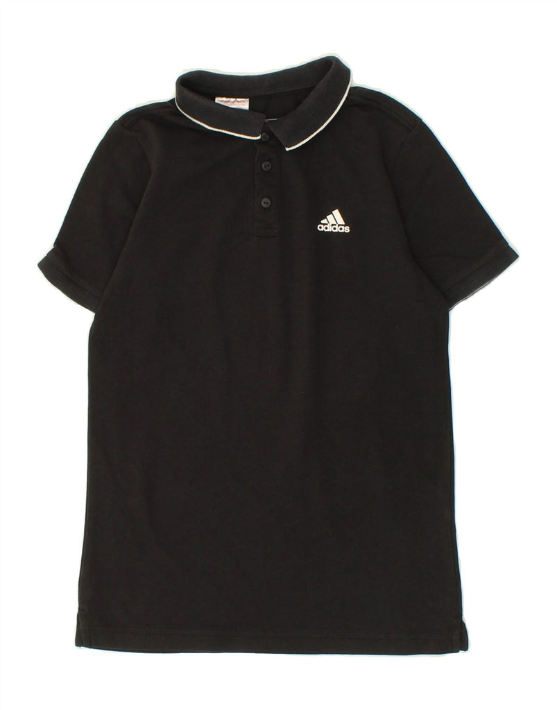 ADIDAS Boys Polo Shirt 11-12 Years Black Cotton | Vintage Adidas | Thrift | Second-Hand Adidas | Used Clothing | Messina Hembry 