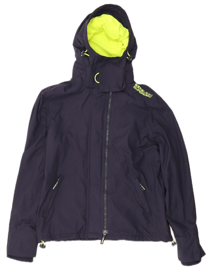 Superdry Womens Graphic Windbreaker Jacket UK 18 XL Navy Blue Nylon