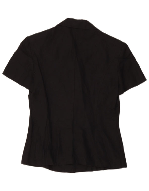 Max & Co. Womens 3 Button Short Sleeve Blazer Jacket UK 10 Small Black