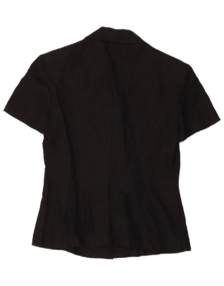Max & Co. Womens 3 Button Short Sleeve Blazer Jacket UK 10 Small Black