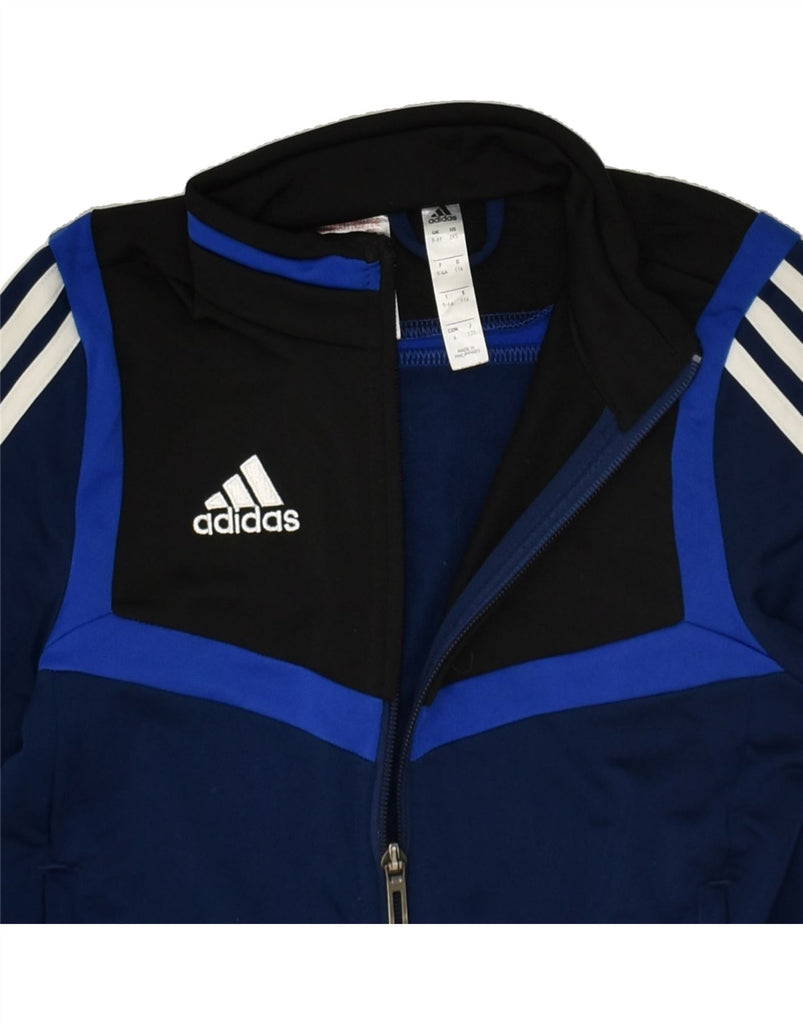 ADIDAS Boys Tracksuit Top Jacket 5-6 Years 2XS  Navy Blue Polyester | Vintage Adidas | Thrift | Second-Hand Adidas | Used Clothing | Messina Hembry 