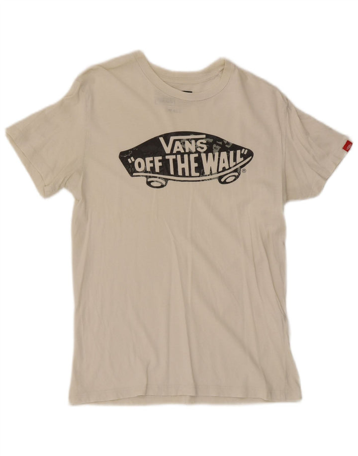 Vans Mens Classic Fit Graphic T-Shirt Top Small White Cotton